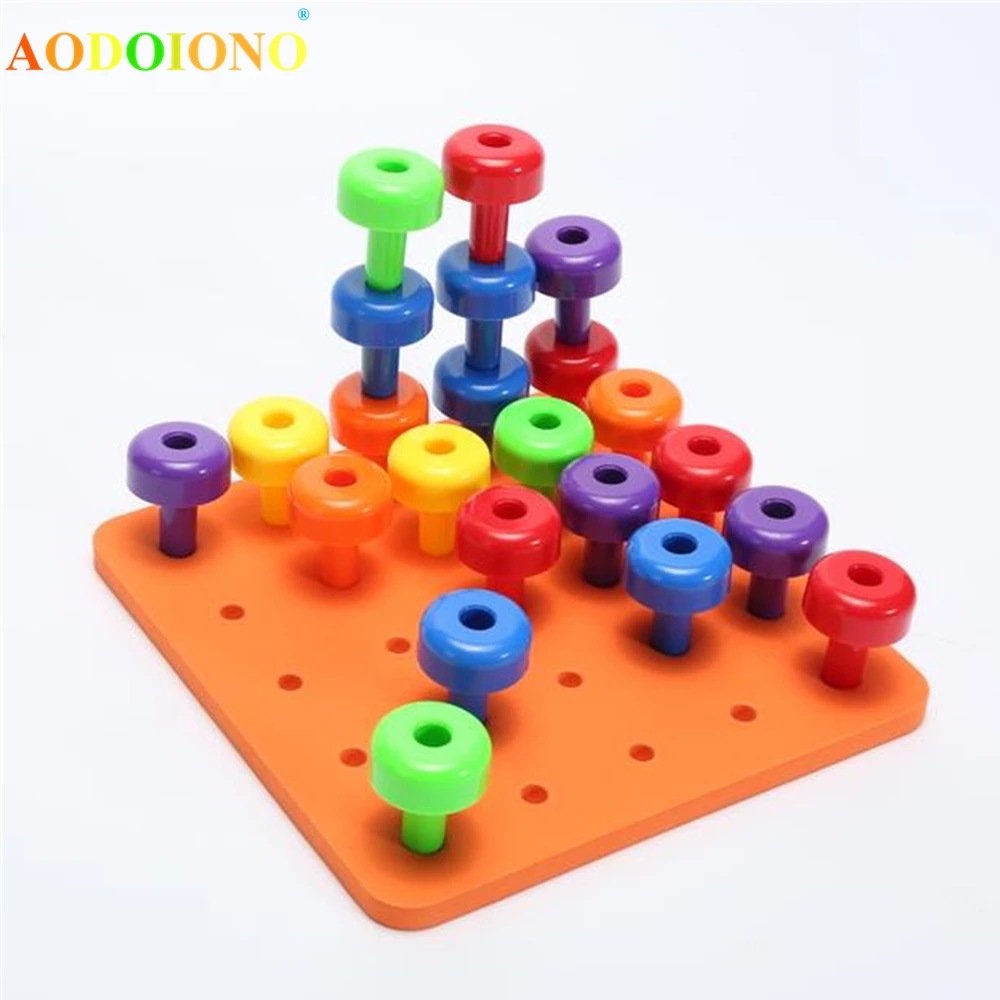 

Peg Board Set Montessori Toys for Toddlers and Preschool Kids 30 Pegs for Learning Colors Sorting Counting Children Play Games