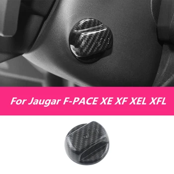 

For Jaguar XF XE XFL F-PACE 2016 2017 2018 Steering wheel Adjustment Button frame Cover Carbon fiber Drawing Trim