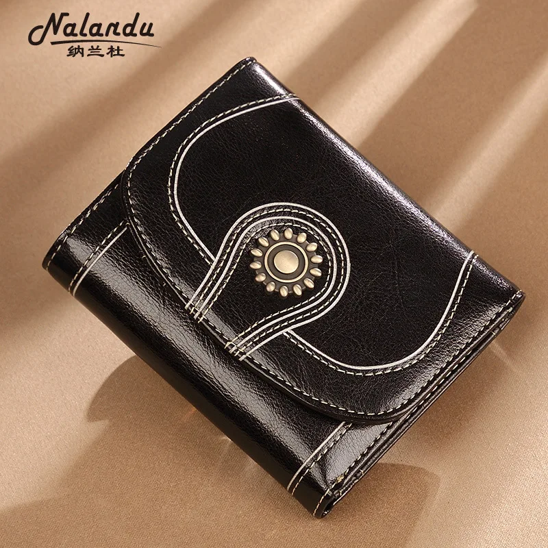 

Nalan Du Leather Wallet Women's Short 2019 New Style Autumn And Winter Women's Wallet Cowhide Purse Women's Small Wallet Women's