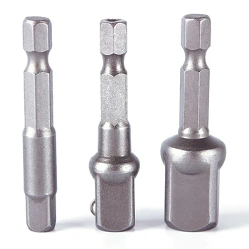 

3 Pcs Socket Adapter Set Hex Shank to 1/4,3/8,1/2