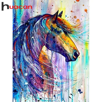 

Huacan Diamond Painting Mosaic Animal Full Square Diamond Embroidery Horse Rhinestones Mosaic Home Decor
