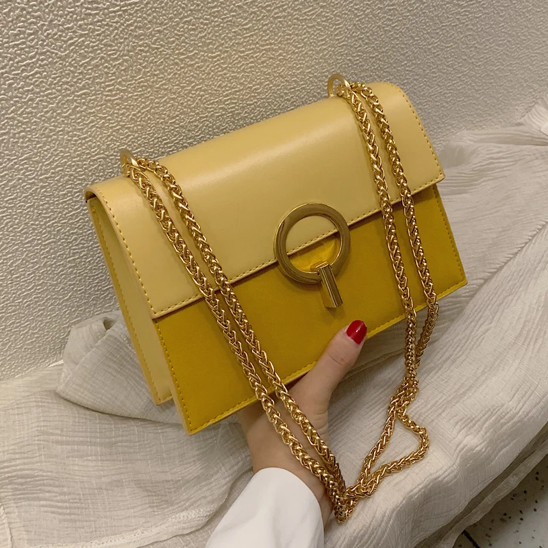 Elegant Female Flap Square bag Fashion New High Quality Leather Women's Designer Handbag Lock Chain Shoulder Messenger Bags