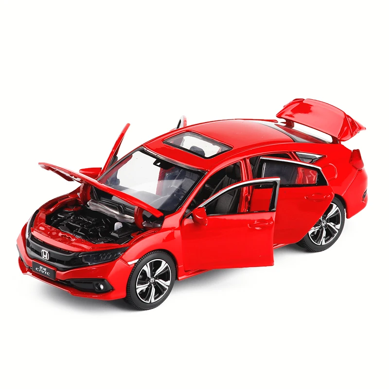 Новинка 1/32, имитация, Honda Civic, Игрушечная модель, литье под давлением, со звуком и светильник, игрушка-автомобиль, подарок на день рождения для детей