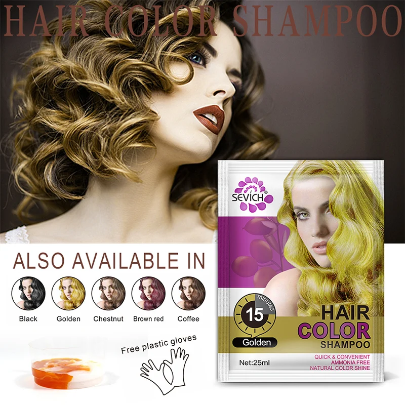 Sevich шампунь для окрашивания волос 5 шт./лот 15mis увлажняющий шампунь для окрашивания волос натуральный органический временный краситель для волос