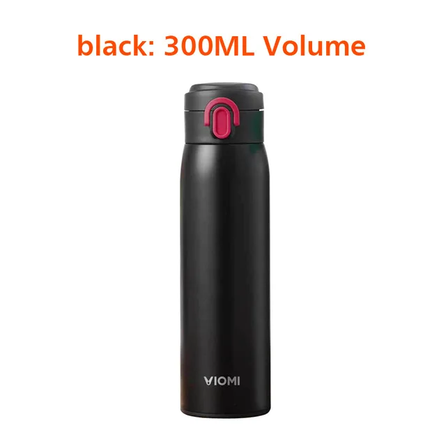 Портативный Вакуумный Термос Xiaomi Mijia VIOMI, 300 мл/460 мл, легкий сплав, 24 часа, термос с одной рукой/закрытой чашкой - Цвет: 300ml Black