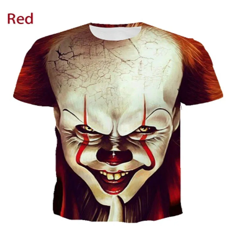 picture color 3 Новая 3D мужская футболка с рисунком из фильма ужасов клоуна Джокера/женская уличная футболка в стиле хип-хоп крутая Одежда для мальчиков 90s Мужской Топ ужасов - Цвет: picture color 3