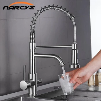 

Kitchen Faucets Nickel For Kitchen Water Filter Tap Three Ways Sink Mixer Kitchen Faucet torneira para cozinha de parede XT-209