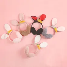 Женские модные зимние теплые плюшевые наушники с милыми заячьими ушками