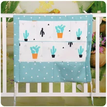 Практичный мультфильм Многофункциональный из смеси хлопка детский кроватка детская кроватка Органайзер сумка для хранения удобный висячий карман для подгузников