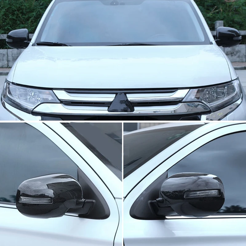 Карбоновое волокно ABS Автомобильная Боковая дверь зеркало заднего вида накладка молдинги для Mitsubishi Outlander