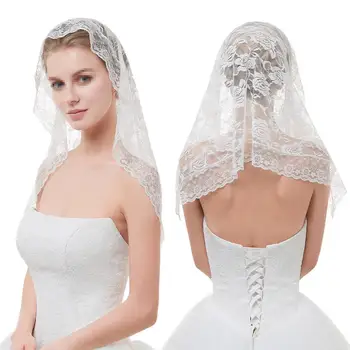 

Short Wedding Bridal Veil White Lace Wedding Veil Embroidered Tulle Shawl Elegance Bride Headpiece for Wedding Accessories