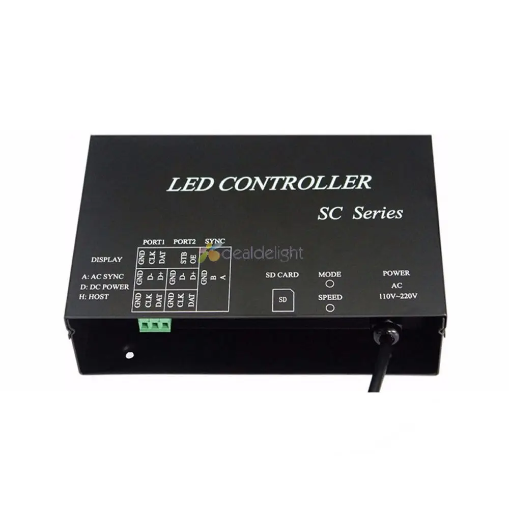 H803SC светодиодный музыкальный пиксельный контроллер; Поддержка sd-карт DMX512, WS2812 и т. д. вход микрофона и аудиокабеля 2560 пикселей