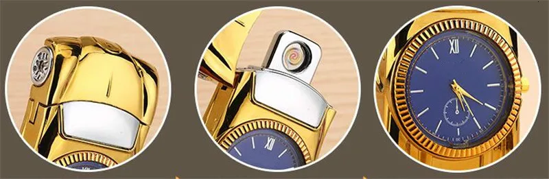 COXRY зарядка через usb Беспламенного легче золотой модель автомобиля для мужчин часы 2018 Элитный бренд мужские часы кварцевые игрушечные