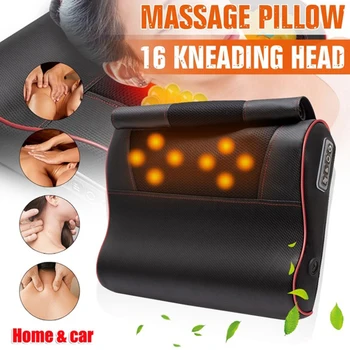 

16 Massage Balls Infrared Heating All The Body PU Leather Pillow Kneading Constant Heating Massager Cervical Back Neck Healthy