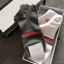 Хлопковые Модные женские носки-башмачки с вышивкой в виде пчелы, японские корейские новые повседневные низкие носки с закрытым носком, спортивные носки