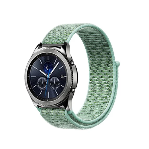 Нейлоновый ремешок 22 мм 20 мм для samsung gear s2 sport S3 Frontier Classic galaxy watch 42 мм 46 мм huami amazfit bip band huawei gt 2 - Цвет ремешка: mint