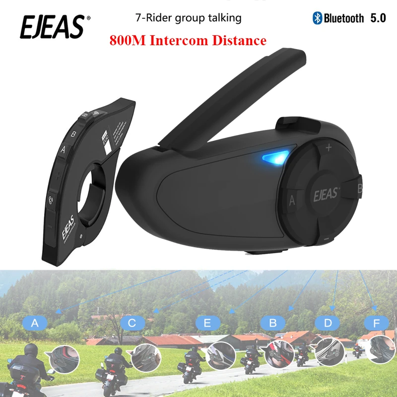 EJEAS Q7 Bluetooth мотоциклетный шлем домофон гарнитуры дистанционное управление без