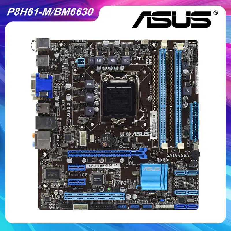 ASUS P8H61 M/BM6630 LAG 1155 Intel H61 Original Desktop PC Motherboard