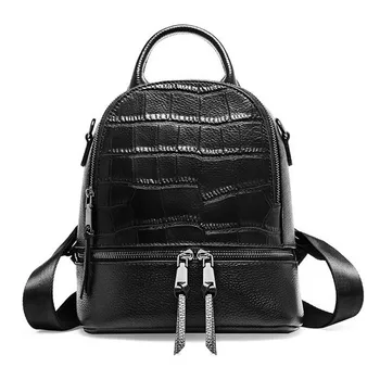 

Fashion designer small backpack Women Genuine Leather backpacks Female luxury Crocodile bagpack school bag girl travel back pack