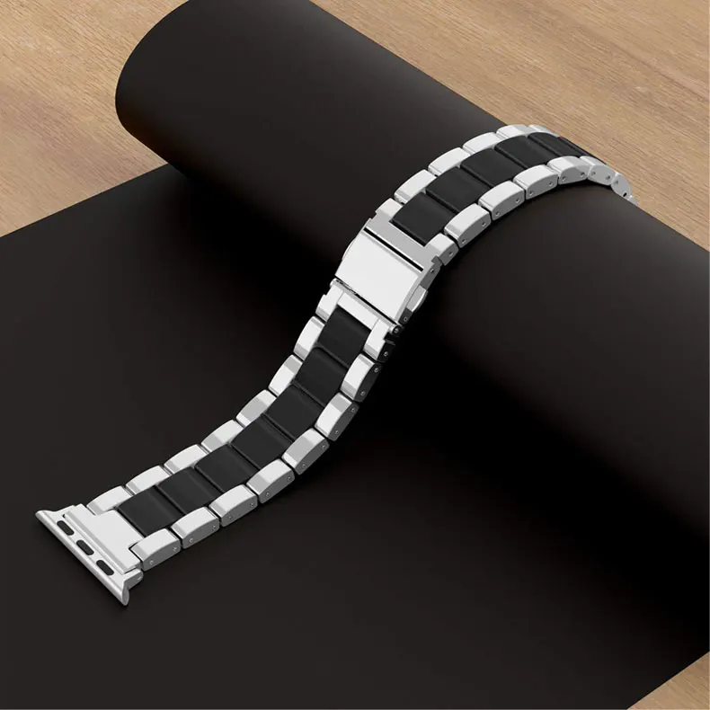 ceramics+stainless steel strap for apple watch band 44mm 40mm 42mm 38mm iwatch apple watch 5/4/3/2/1 bracelet Accessories