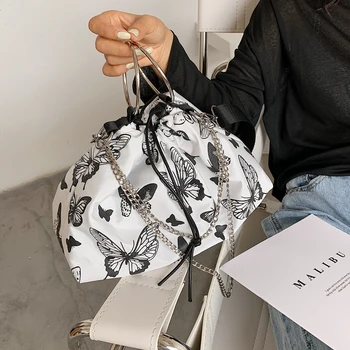 

HOT French Design Fashion Butterfly Print Cloud Bag Handbag & Elegant Chain Shoulder Bag Crossbody Bag Width 30cm Height 18cm