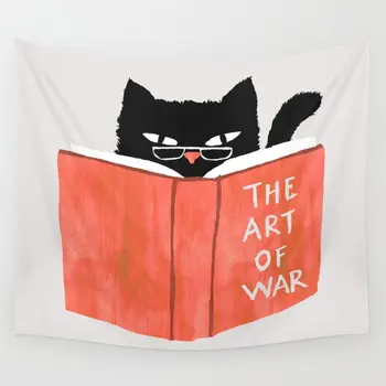 

Animal Tapestry Cat Reading Book Tapestry Wall Hanging Bedroom Living Room Decoration Cute Wall Tapestry