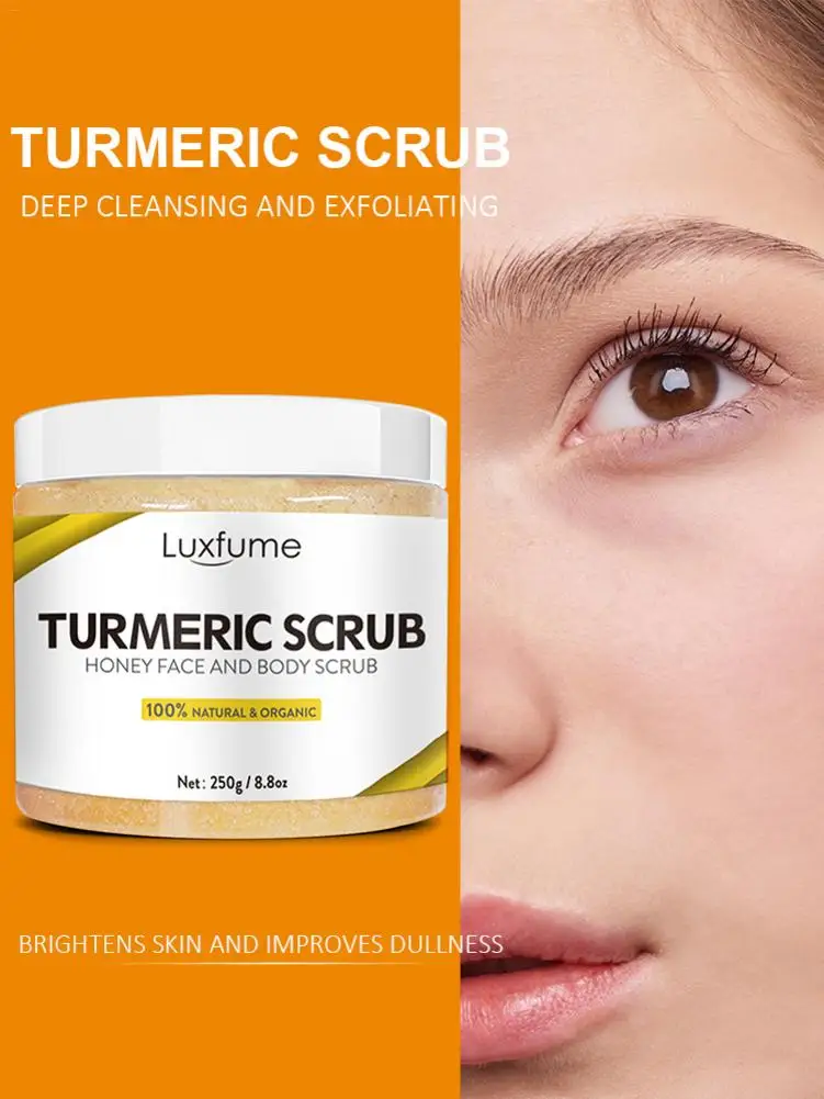 250g Turmeric Scrub Moisturizing Body Salt Exfoliating Whitening Facial and |