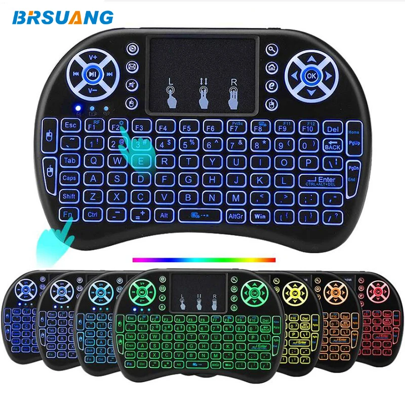 

BRSUANG i8 Backlit Keyboard 2.4GHz Wireless Remote Keyboard with Touchpad Mouse For Android TV Box Xbox PC Smart TV HTPC PS3 PS4