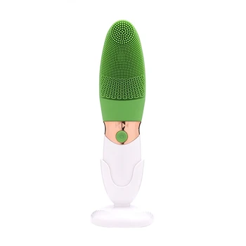 

-Electric Silicone Facial Cleansing Brush Face Pore Cleaner Ultrasonic Vibration Waterproof Face Washing Tool Face Scrubber