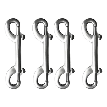

4-Pack 4 Inch Scuba Diving 316 Stainless Steel Double Ended Snap Bolts Clip Hooks