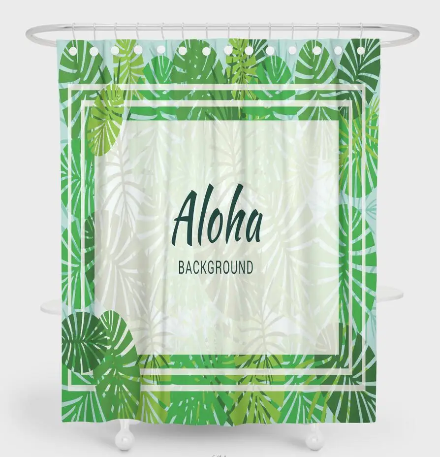 IBANO Aloha занавеска для душа Водонепроницаемая полиэфирная ткань занавеска для ванной комнаты декорированная 12 шт. Пластиковые Крючки - Цвет: 6