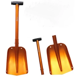 Pelle à neige d'urgence automatique avec poignée extensible de 63 à 82cm, pelle à neige légère en aluminium pour voiture, Camping en plein air, jardin 