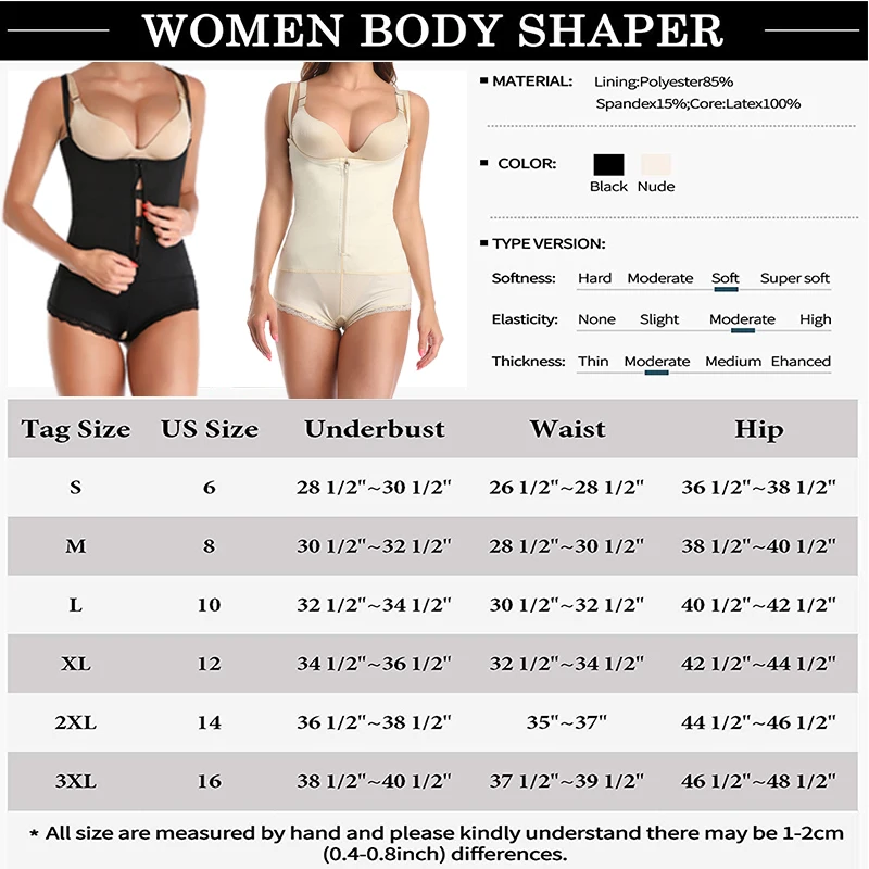 Fajas Magic Full Body Shaper Latex Women Waisttrainer Clip And Zip Slimming Bodysuit With Butt Lifter Tummy Trimmer Compression