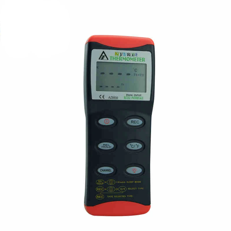 AZ8856 термометр совместимый K/J/T/R/S/E Тип зонды, T1 T2 канал измерения температуры Двойной вход термопары термометр