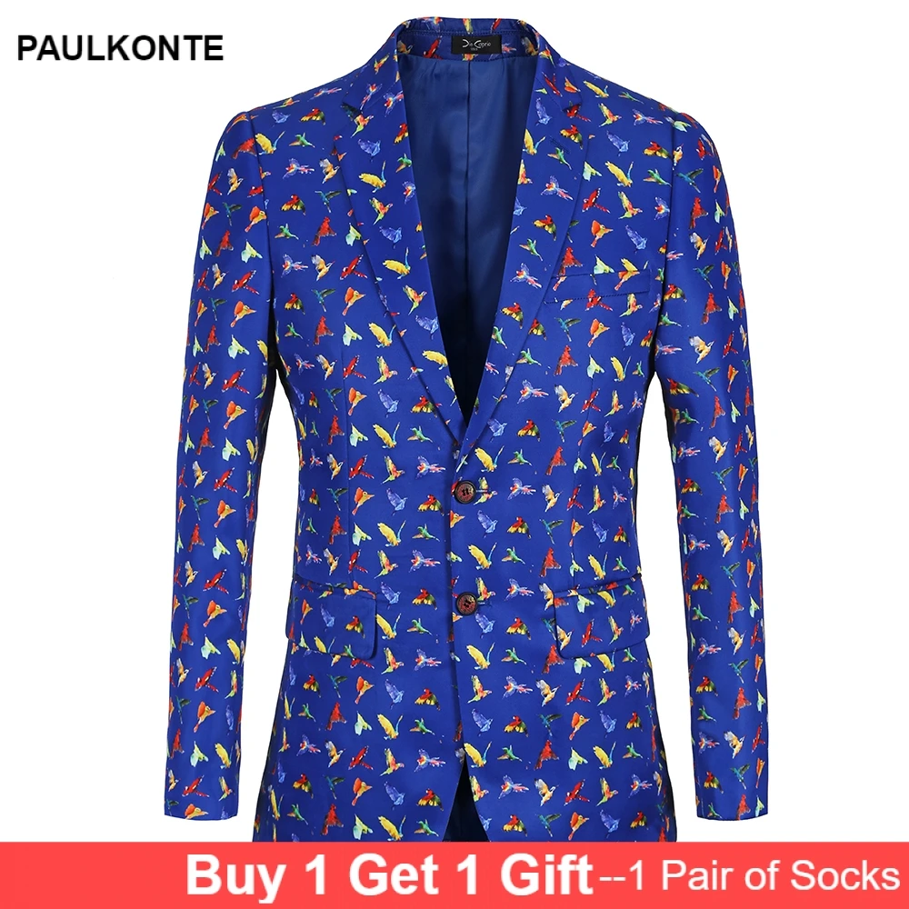 PAULKONTE 2019 Floral Blazer Mens Slim Fit Mens Printed Blazer Vintage Luxury Brand design Suits Blazers Casual Suit Jacket Men PAULKONTE 2019 Floral Blazer Mens Slim Fit Mens Printed Blazer Vintage Luxury Brand design Suits Blazers Casual Suit Jacket Men