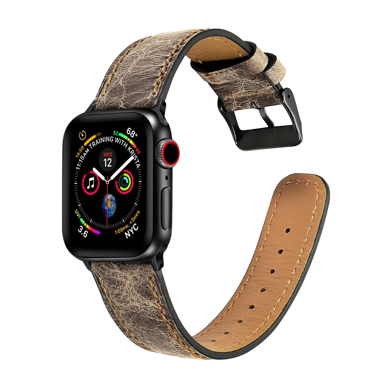 Кожаный ремешок для apple watch 5 4 полосным 44 мм 40 мм apple watch 3 42 мм, 38 мм, версия наручных часов iwatch серии 5/4/3/2/1 браслет аксессуары