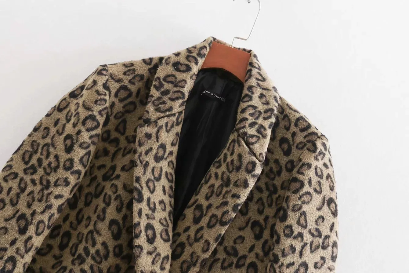 AliExpress EBay,, осень, стиль, Европа и Америка, женское платье, леопардовый узор, жаккардовый костюм, пальто