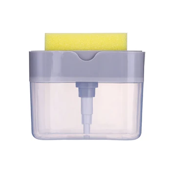

Washing-up Liquid Container, kitchen Squeezing Box, Spongia Duster Cloth Press Automatic See-Through Body Bottle