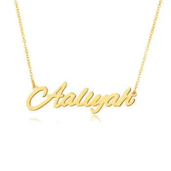 

Customized Gold Name Necklace Personalized 925 Sterling Silver Plated 18K Gold Name Jewelry Unique Gift