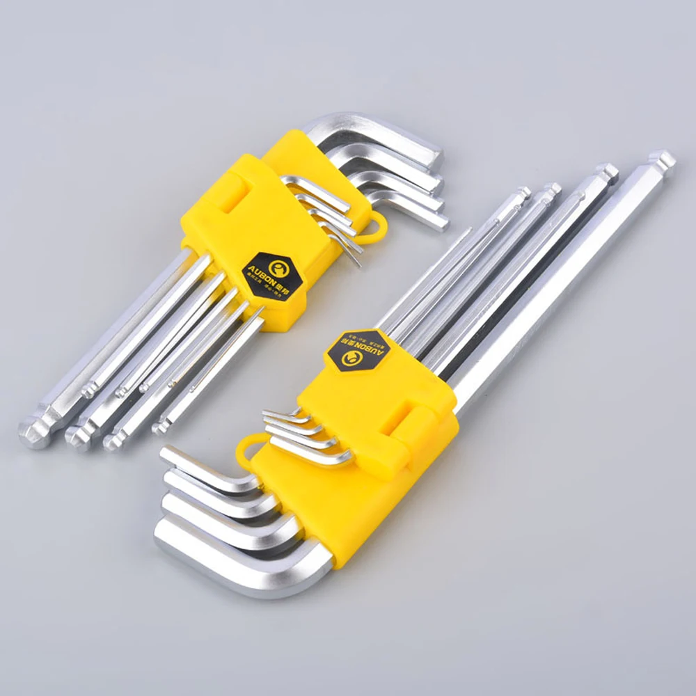 Hexagon Wrenches Internal Hexagonal Wrench Set 9Pcs Cycling Repair Screwdriver Tools L-Shape Allen Hex Key Spanner New Home Tool