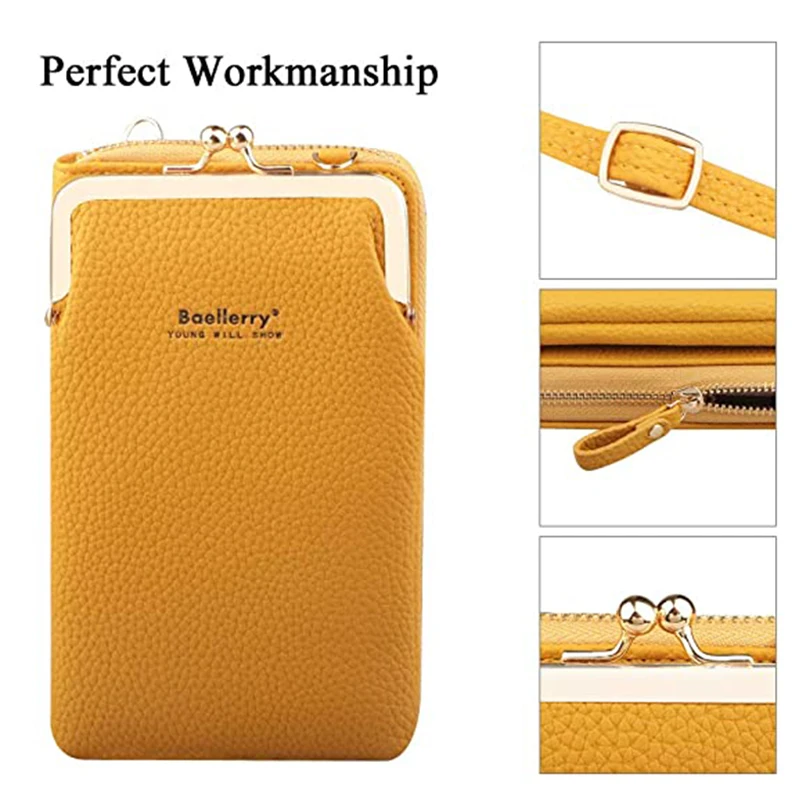 Hot Selling Women Small Phone Cross Body Purse PU Leather Blocking Cross Body Cell Bag For Women With Zipper & Lock In Stock 5