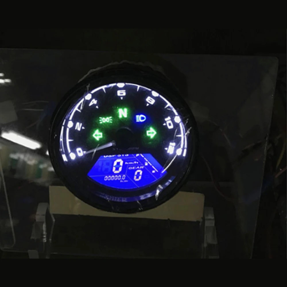 

Speedometer Motorcycle 12000RPM Tachometer Odometer Universal Motorcycle Digital Speedometer LCD Display Speed Oil Alarm #B