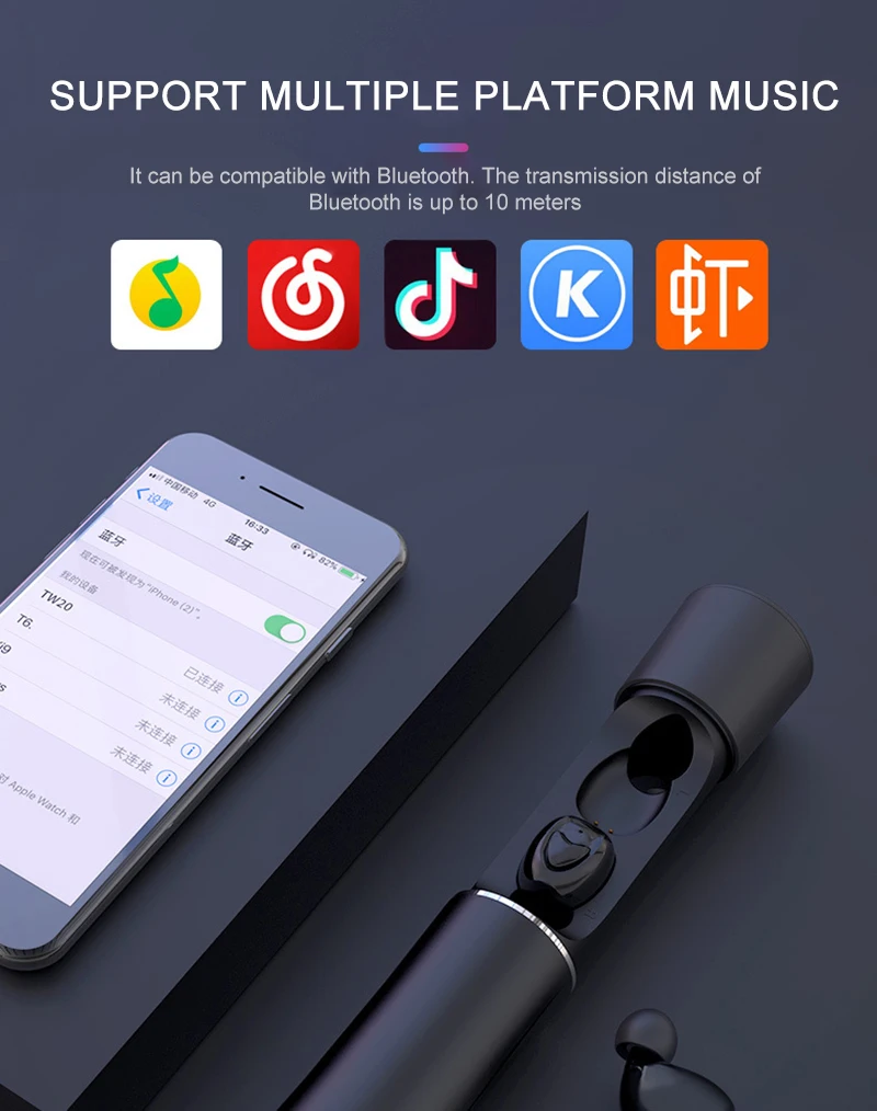 Новинка, bluetooth-гарнитура Tw20, bluetooth-гарнитура, беспроводная, металлический, алюминиевый сплав, TWS5.0, зарядная корзина, разноцветные стерео наушники S2