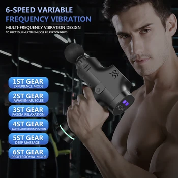 

LCD Display Massage Gun Deep Muscle Massager Body Massage Exercising Relaxation Slimming Shaping Pain Relief Bottom 1500MAH 12V