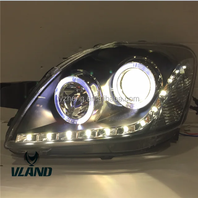 

VLAND Заводские аксессуары для автомобиля Φ s для Yaris/Vios, головка светильник 2008-2013, ксеноновая фара с ангельскими глазами и дневными ходами