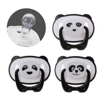 

Cute Panda Nipple Dummy Pacifier Baby Food Grade PP Silicone Soother Toddler Orthodontic Nipples with Ring Teether Baby Pacifier