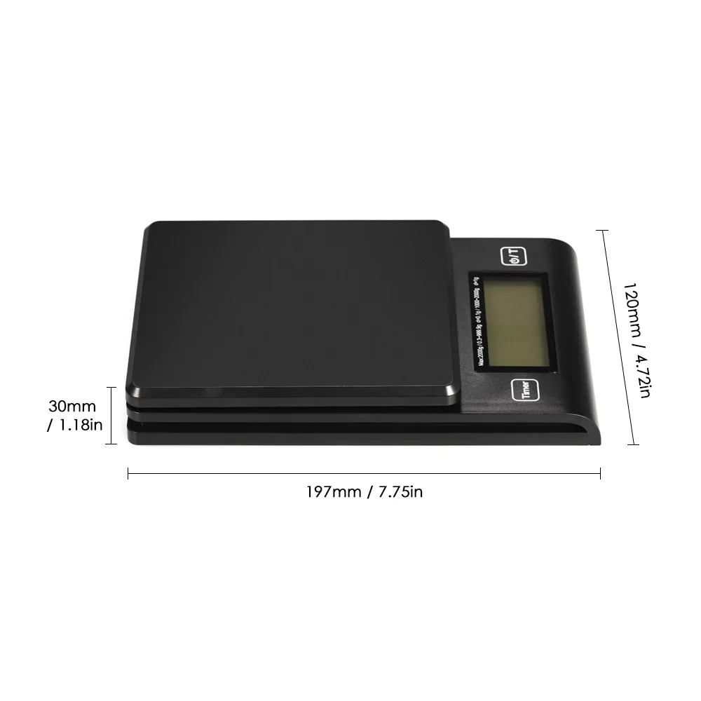  Digital Coffee Scale Multifunction Kitchen Food Scale with Timer Temperature Probe LCD Display Gree - 4000327164725
