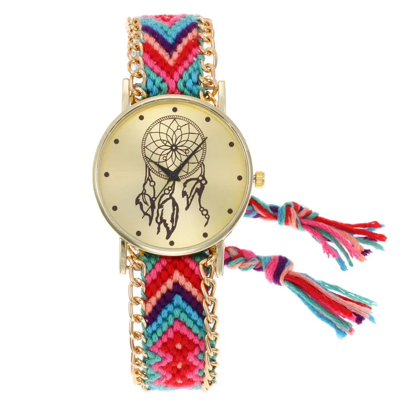 Ручной работы плетеный Ловец снов часы для браслетов дружбы наручные часы женский веревочный кварцевые часы Relogio Feminino