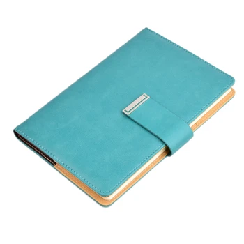 

Azure Blue Vintage Thick Leather Notebook Buckle Notepad Planner for Office Business Daily Agenda Travel Journals Notes School S