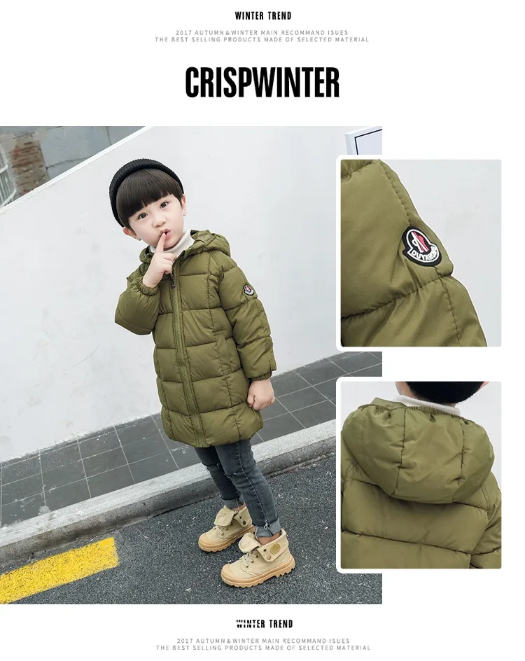 Kids Hooded Coat children's Winter jackets Warm cotton-padded jacket For Girls boys clothes enfant Outerwear Thicken Overcoat
